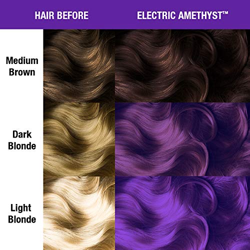 Electric Amethyst Purple Hair Dye - Classic High Voltage - Semi Permanent Bright Purple Hair Color with Violet and Blue Undertones - Vegan, PPD & Ammonia Free UNISEX