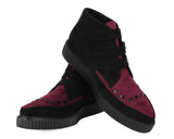 Black & Burgundy 3-Buckle Pointed Creeper Boot