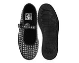 Black Tukskin Flat Stud Viva Low Mary Jane