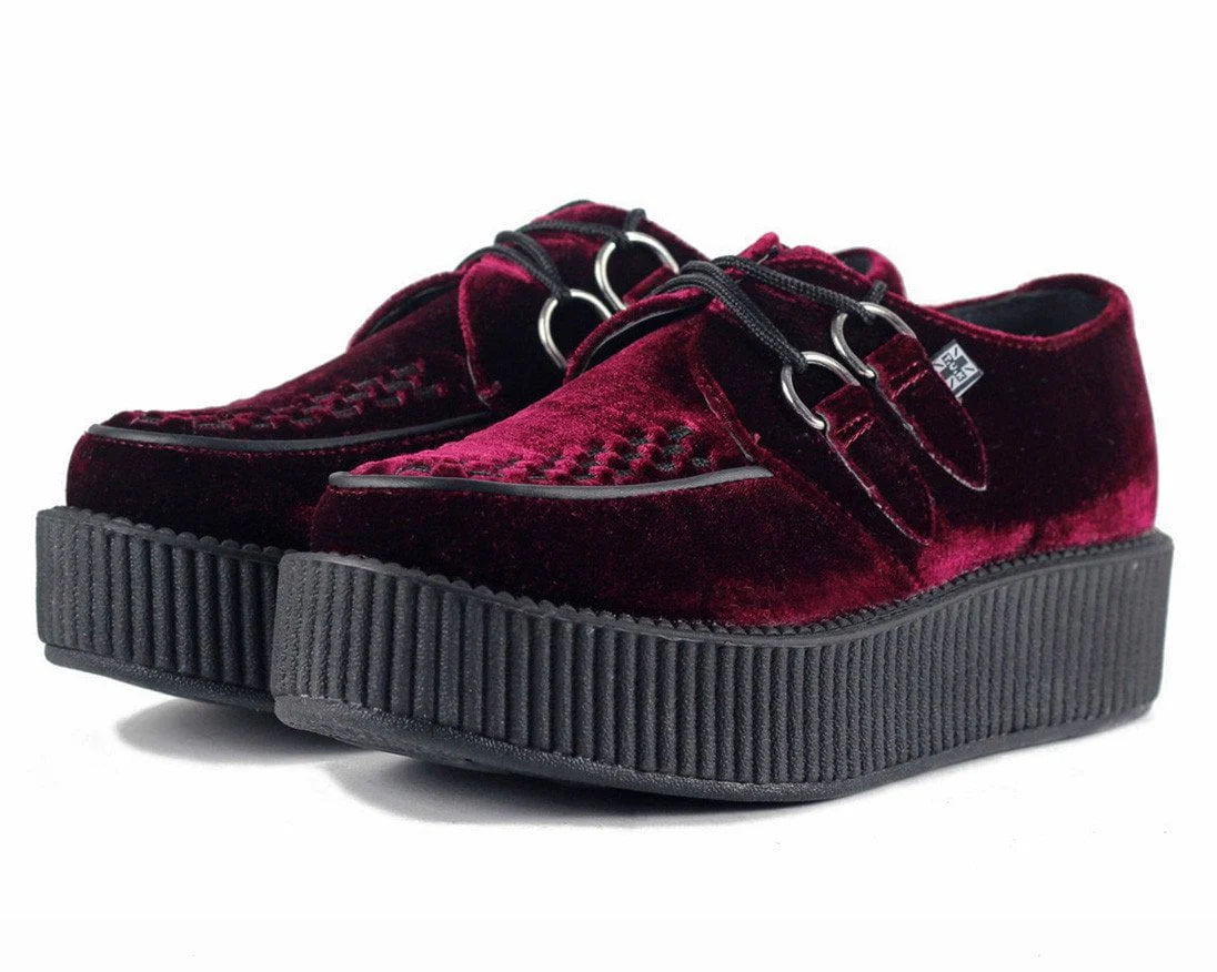 Burgundy Velvet Viva Mondo Creepers